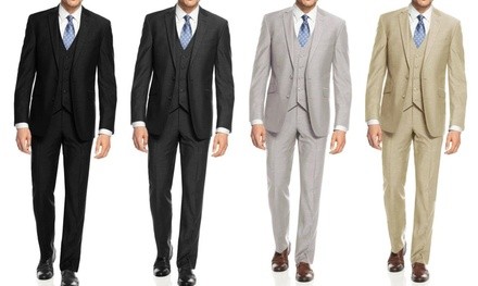 Braveman Men's Big and Tall Slim-Fit Suit (3-Piece)