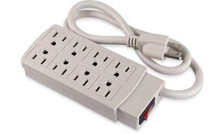 8-Outlet Surge Protector Power Strip with Circuit Breaker and Cord