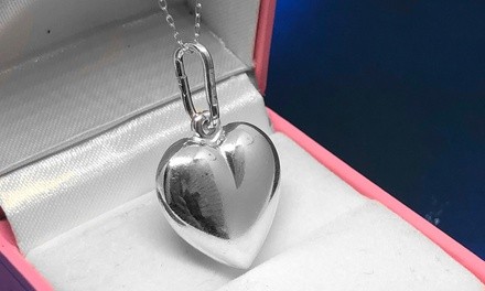 Sterling Silver Heart Pendant Necklace by Sevil 925