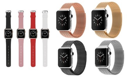 Waloo Grain-Leather and Milanese Loop Band Set for Apple Watch (2-Piece)