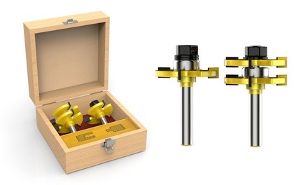 Tongue and Groove Router Bit Set with 0.5