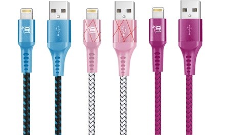 LAX Apple-Certified Braided Lightning Cables (1-, 2-, or 3-Pack)