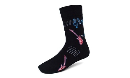 Men's Guitar and Music Notes Socks