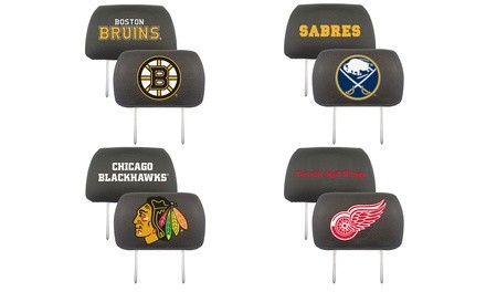 Fanmats NHL Universal Team Logo Car Headrest Covers (2-Pack)