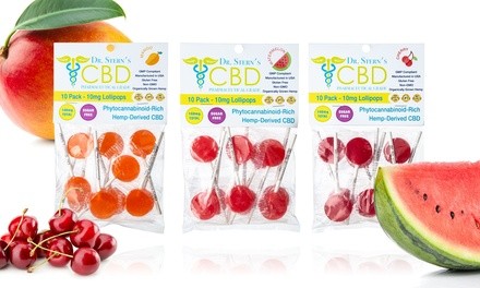 Sugar-Free Pharmaceutical Grade CBD-Infused Lollipops (10-Pack)
