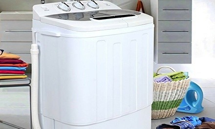 ZENY Portable Compact Twin Tub Washing Machine with Wash & Spin Cycles