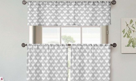 Roza Tier Kitchen Curtain Set (3-Piece)