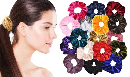 Colorful Velvet Elastic Hair Scrunchies (18- or 36-Pack)