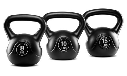 TKO Kettle Bell with Plastic Coating (8, 10, or 15lb.)