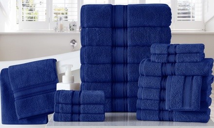 Spa Collection 100% Cotton Zero-Twist Towel Set (18-Piece)