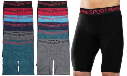 Ever Basic Sport Men's One Size Long-Leg Seamless Boxer Briefs (6-Pack)