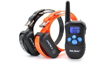 Petrainer Rechargeable Waterproof Dog Shock Collar for 1 or 2 Dogs