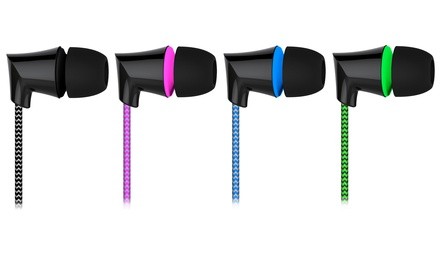 Sound Wavez 1397 Wired Braided Earbuds with Mic