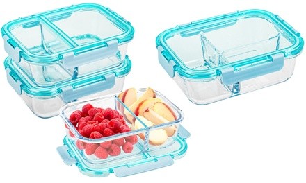 Borosilicate Oven-Safe Glass Containers with Leak-Proof Lids (2- or 3-Pack)