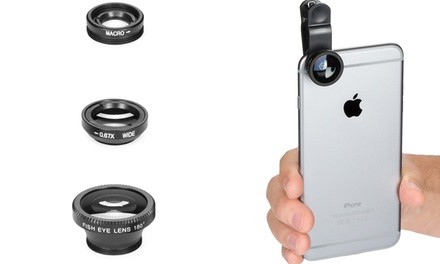 Universal Clip-On 3-in-1 Camera Lens