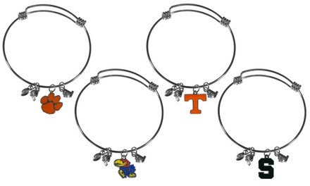 Siskiyou NCAA Women's Adjustable Charm Bangle Bracelet