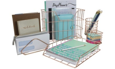 Sorbus Metal Wire Desk Organizer Set (5-Piece)