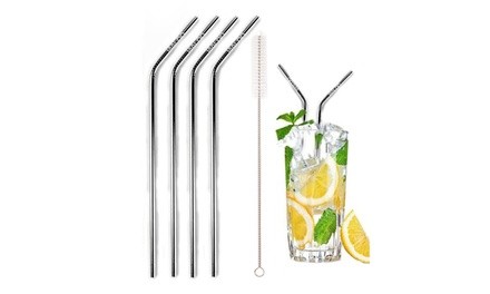 Stainless Steel Straws. Multiple Colors Available (4 or 8-Pack)