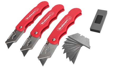 Folding Utility Knife with Blades by Stalwart (Set-of-3)