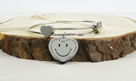 Inspirational Hearts Bangle by Pink Box