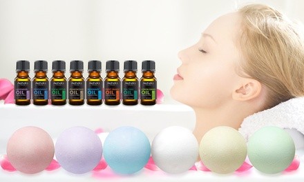 Aesthetics Moisturizing Bath Bombs and Essential Oils Set (14-Pack)