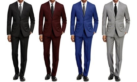 Braveman Men's Slim-Fit Solid Suit (Big and Tall Sizes Available)