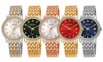 August Steiner Women's Crystal Stainless Steel Bracelet Watch