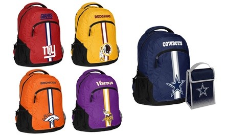 Forever Collectibles NFL Logo Backpack or Backpack & Lunch Bag Set