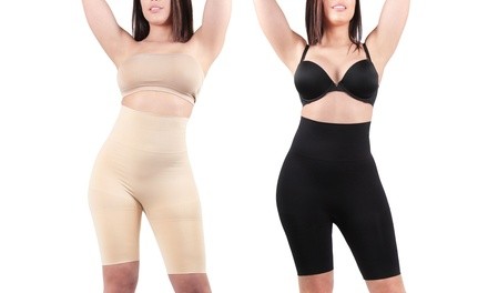 Women's High Waist Thigh Shapers (2-Pack). Plus Sizes Available.