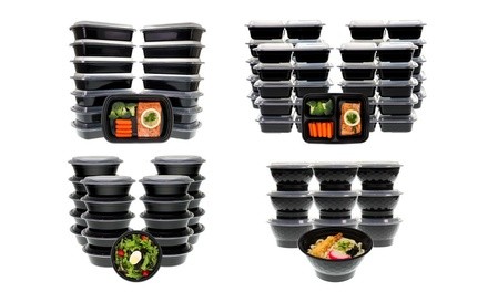 Meal Prep Lunch Box, Plastic Containers with Lids (20, 30, or 60-Piece Set)
