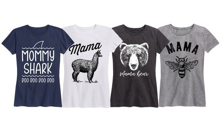 Mama & Mommy Animal Themed Graphic Tee. Plus Sizes Available.