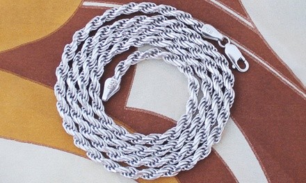 4MM Heavyweight Rope Chain in Italian Sterling Silver