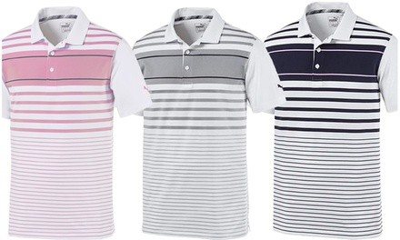 PUMA Golf Men's Spotlight Striped Polo Golf Shirt (M-2XL)