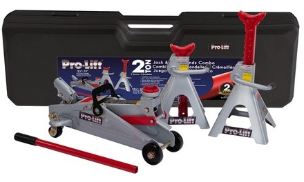 Pro-Lift 2-Ton Floor Jack with 2 Stands and Storage Case