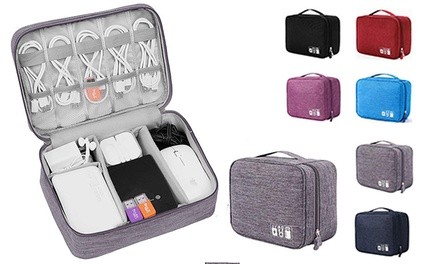 3D Luxe Custom Multi-Compartment Electronic Accessories Travel Bag