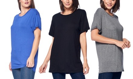 Isaac Liev Women's Short-Cuffed Top. Plus Sizes Available.