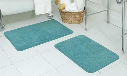 Pelton Micro Plush Memory Foam Bath Mat Set (2-Piece)