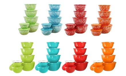 Calypso Basics by Reston Lloyd Enamel on Steel Bowl Set with Airtight Lids (12-Piece)