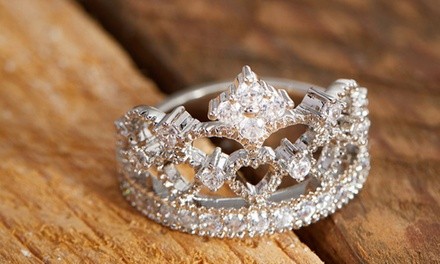 18K Gold Plated Cubic Zirconia Tiara Band