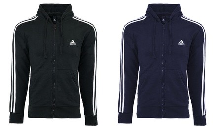 Adidas Men's Essentials 3-Stripes Full Zip Hoodie (S-XL)