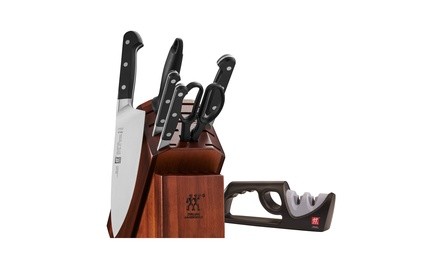 Zwilling 7-Piece Knife Block Set with Bonus Sharpener