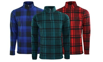 Chaps Men's Fleece Flannel Quarter Zip Jacket (S-XL)