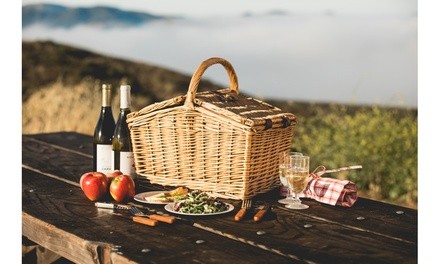 Piccadilly Picnic Basket Set with Service for 2 (13-Piece)