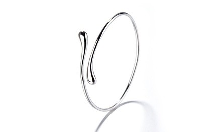 Sterling Silver Water Drop Bangle Bracelet