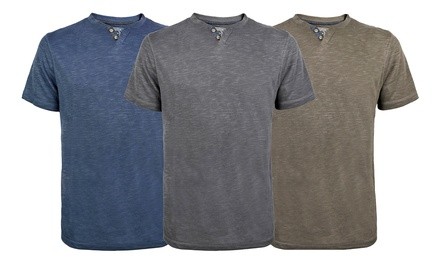 3-Pack Victory Men's Modal-Blend Short-Sleeve V-Neck Henley (M-2XLT)