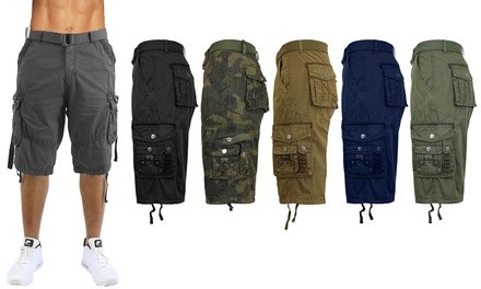 2-Pack Galaxy By Harvic Men's Classic-Fit Belted Cargo Shorts (30-48)