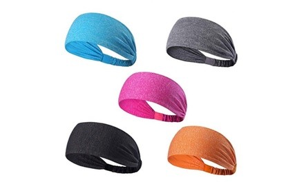 Sports Fitness Headband and Sweatband for Men and Women (5-Pack)