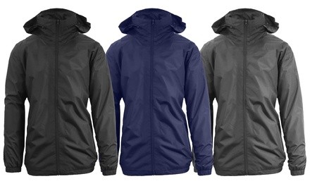 Spire By Galaxy Men's Fleece-Lined Hooded Windbreaker Jacket (S-2XL)