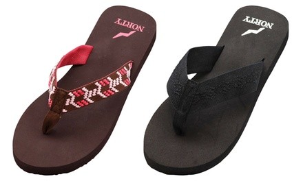 Norty Women's Flip Flop Thong Sandals in Medium Width 