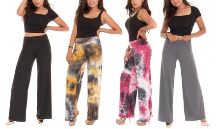 Shoreline Women's Comfy Wide Leg Palazzo Pants. Plus Sizes Available.